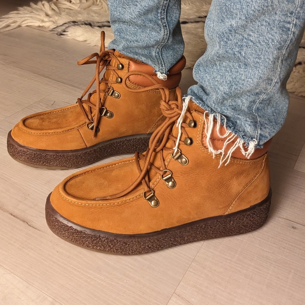Madewell Carsen Lace-Up Boot Glazed Pecan 8